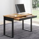 Ver imagem 1 de Mesa para Escritório Grande 1 Gaveta 100% MDF 118cm Industrial Freijó e Preto