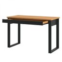Ver imagem 2 de Mesa para Escritório Grande 1 Gaveta 100% MDF 118cm Industrial Freijó e Preto