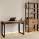 Ver imagem 5 de Mesa para Escritório Grande 1 Gaveta 100% MDF 118cm Industrial Freijó e Preto