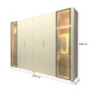 Ver imagem 4 de Guarda-Roupa Casal Lúmine 6 Portas 100% MDF com LED e Vidro Off White - Pnr Móveis