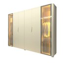 Ver imagem 3 de Guarda-Roupa Casal Lúmine 6 Portas 100% MDF com LED e Vidro Off White - Pnr Móveis