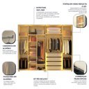 Ver imagem 5 de Guarda-Roupa Casal Lúmine 6 Portas 100% MDF com LED e Vidro Off White - Pnr Móveis