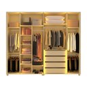 Ver imagem 2 de Guarda-Roupa Casal Lúmine 6 Portas 100% MDF com LED e Vidro Off White - Pnr Móveis