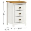 Ver imagem 4 de Mesa de Cabeceira 3 Gavetas 46cm Estilo Americano Lázio F07 Branco/Carvalho - Mpozenato