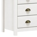 Ver imagem 3 de Mesa de Cabeceira 3 Gavetas 46cm Estilo Americano Lázio F07 Branco/Carvalho - Mpozenato