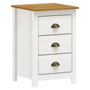Ver imagem 1 de Mesa de Cabeceira 3 Gavetas 46cm Estilo Americano Lázio F07 Branco/Carvalho - Mpozenato