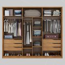 Ver imagem 3 de Guarda Roupa Casal 6 Portas com Espelho e 6 Gavetas Atrice - Amêndola Touch