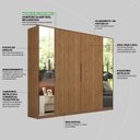 Ver imagem 5 de Guarda Roupa Casal 6 Portas com Espelho e 6 Gavetas Atrice - Amêndola Touch