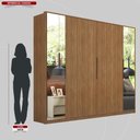 Ver imagem 4 de Guarda Roupa Casal 6 Portas com Espelho e 6 Gavetas Atrice - Amêndola Touch