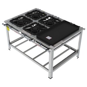 Fogão Industrial Inox Gastromaq 4 Bocas Mistas Centro com Chapa Fgi404cdch