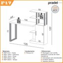 Ver imagem 3 de Escrivaninha Mesa Escritório 5 Prateleiras 1 Porta 100% MDF 135cm Industrial Freijó e Preto Marrom
