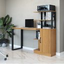 Ver imagem 1 de Escrivaninha Mesa Escritório 100% MDF 5 Prateleiras 1 Porta 135cm