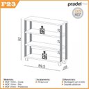Ver imagem 3 de Estante de Livros Industrial 100% MDF 89,5CMX92CM Multiuso 4 Prateleiras Laranja/Freijó/Preto