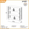 Estante para Livros 4 Prateleiras 92cmx89,5cm Industrial - 3