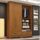 Ver imagem 1 de Guarda-Roupa Modulado 2 Peças 2 Portas 2 Gavetas Smart Plus Marrom/Cinamomo