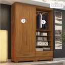 Ver imagem 4 de Guarda-Roupa Modulado 2 Peças 2 Portas 2 Gavetas Smart Plus Marrom/Cinamomo