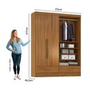 Ver imagem 3 de Guarda-Roupa Modulado 2 Peças 2 Portas 2 Gavetas Smart Plus Marrom/Cinamomo