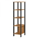 Ver imagem 2 de Estante 5 Prateleiras Industrial Laranja/Freijó/Preto 100% MDF
