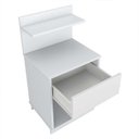 Ver imagem 2 de Mesa de Cabeceira 40x74cm com 1 Gaveta e Prateleira Mavie Patrimar Branco