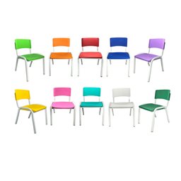 Kit 10 Cadeiras Infantil Iso Colors Brinquedoteca Escolas Creches Igrejas Ecomhome - 5