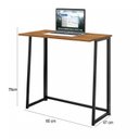 Ver imagem 3 de Escrivaninha Mesa Escritório Dobrável Fit 100% MDF 80cm Industrial Yescasa Preto e Canela Marrom