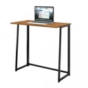 Ver imagem 2 de Escrivaninha Mesa Escritório Dobrável Fit 100% MDF 80cm Industrial Yescasa Preto e Canela Marrom