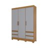 Guarda Roupa Casal 03 Portas 04 Gavetas B55 Briz - 1