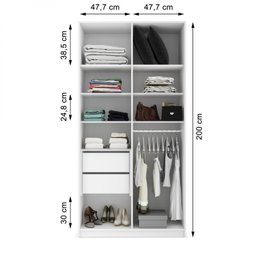 Guarda Roupa Solteiro 2 Portas 2 Gavetas Ímola  - 5