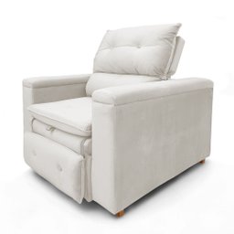 Poltrona Cadeira do Papai Reclinável Retrátil Onix Suede Bege - Loja Sheep - 3