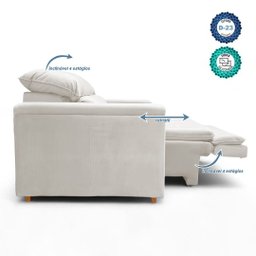 Poltrona Cadeira do Papai Reclinável Retrátil Onix Suede Bege - Loja Sheep - 6