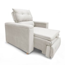 Poltrona Cadeira do Papai Reclinável Retrátil Onix Suede Bege - Loja Sheep - 1