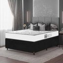 Ver imagem 2 de Baú Viúva Suede Preto + Colchão D33 One Face Branco- E-shop Casa