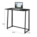 Ver imagem 3 de Escrivaninha Mesa Escritório Dobrável Fit 100% MDF 80cm Industrial Yescasa Preto