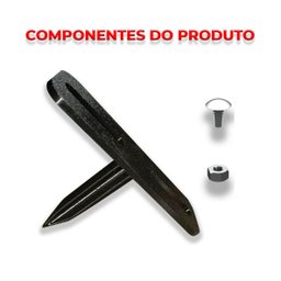 04 Suportes Refletor Preto 1 Espeto Estacas Chão Jardim - 04 Cjts - 2