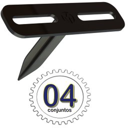 04 Suportes Refletor Preto 1 Espeto Estacas Chão Jardim - 04 Cjts - 4
