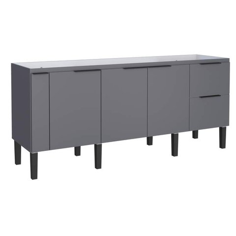 Gabinete de Cozinha Cinza em Madeira 194cm Cisne Cozimax
