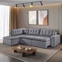 Ver imagem 2 de Sofá Retratil com Chaise Esquerda Titan 6 Lugares 2,96m Tecido Linho