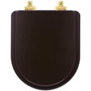 Ver imagem 1 de Tampa de Vaso Laqueado Com Fechamento Lento Duna Marrom Fosco para Louça Deca com Ferragem Dourada