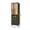Ver imagem 3 de Paneleiro Duplo 70cm Munique 4 Portas com Vidro 6154.4 Chumbo - Indekes