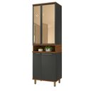 Ver imagem 1 de Paneleiro Duplo 70cm Munique 4 Portas com Vidro 6154.4 Chumbo - Indekes