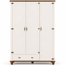 Ver imagem 7 de Guarda Roupa Solteiro 3 Portas 1 Gaveta 141cm Provençal Alegra S05 Off White Nogueira - Lyam Decor