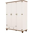 Ver imagem 2 de Guarda Roupa Solteiro 3 Portas 1 Gaveta 141cm Provençal Alegra S05 Off White Nogueira - Lyam Decor