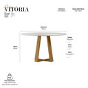 Ver imagem 3 de Mesa para Sala de Jantar Tampo Redondo com Vidro 135cm Vitória Marrom Ype/Off White