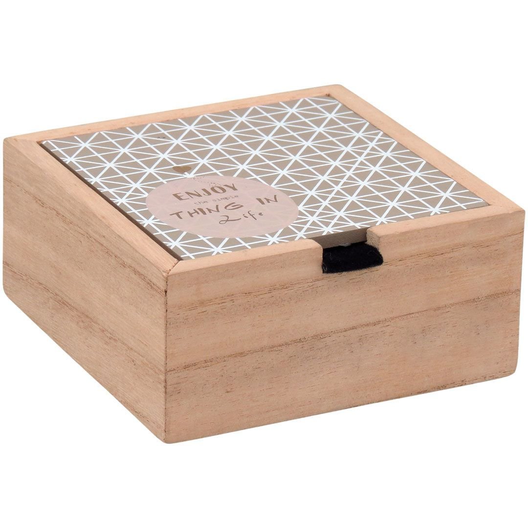 Caixa Organizadora Penélope Madeira Bege Home&Co Decorativa - 1