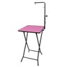 MESA TOSA DOBRAVEL ALTURA AJUSTAVEL BANHO PETSHOP CAES GATOS COM GIRAFA REGULAVEL ROSA - 1
