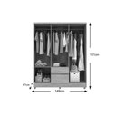 Ver imagem 3 de Guarda Roupa Solteiro 6 Portas e 2 Gavetas Flash Ii Branco/rosa - Demóbile
