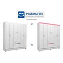 Ver imagem 4 de Guarda Roupa Solteiro 6 Portas e 2 Gavetas Flash Ii Branco/rosa - Demóbile