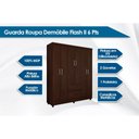 Ver imagem 2 de Guarda Roupa Solteiro 6 Portas e 2 Gavetas Flash Ii Branco/rosa - Demóbile