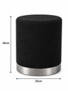 Ver imagem 2 de Kit de Puff Rodapé Prata, Cor Preto Boucle - Let Móveis