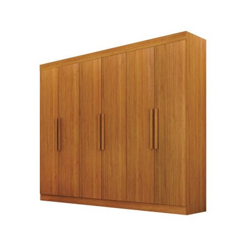 Guarda Roupa Delta 6 Portas de Bater 2 Gavetas MDF Cinamomo Leifer Móveis